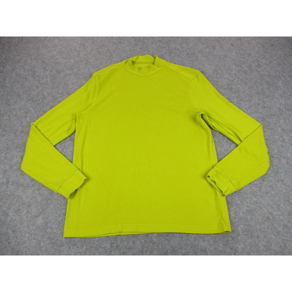 Louis Castel Shirt Womens Medium 100 Yellow Mock Neck Lightweight Stretch